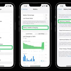 Jak sprawdzić kondycję baterii Realme? Na ekranie iPhone'a widać opcję "Battery Health & Charging" z 91% maksymalnej pojemności.