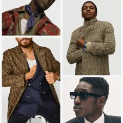 Hombres con estilo. Un abrigo **dolman** de espiga, gabardina, traje y accesorios.