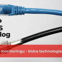 Porównanie przewodów: niebieski kabel sieciowy (IP) i czarny przewód do kamery monitoringu (analog). Która technologia jest lepsza?
