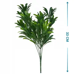 Sztuczne zielone liście do bukietów, o długości 33 cm, idealne do tworzenia kompozycji.