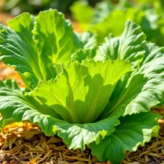 Une belle laitue verte, prête à être cueillie pour une semi salade fraîche.