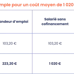 Tableau comparatif du prix du permis B, avant et après réforme, selon le statut (demandeur d'emploi, salarié). Les points CPF peuvent aider à financer le permis.