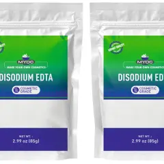 Dwie paczki kosmetycznego **disodium edta** (85g każda), idealne do tworzenia własnych kosmetyków.