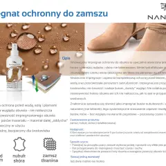 Impregnacja zamszu Nanotex chroni buty przed wodą, solą i plamami, zachowując ich wygląd i "oddychanie".