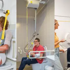 Hilfe für den Toilettengang: Aufstehhilfe für mehr Selbstständigkeit, oft von der Krankenkasse unterstützt.
