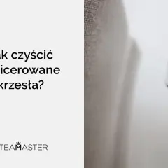 Zbliżenie na parownicę czyszczącą tapicerowane krzesło.
