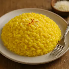 Aksamitne, żółte włoskie risotto z szafranem, posypane parmezanem. Idealny przepis na risotto!