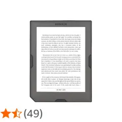 Liseuse électronique affichant un extrait de roman. Le texte évoque des sentiments profonds et la fragilité de la vie, comme sur du papier électronique.