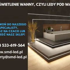 Nowoczesna łazienka z wanną i subtelnym podświetleniem LED. Skontaktuj się z nami, by stworzyć własną oazę spokoju.
