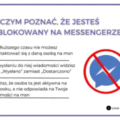 Co widzi osoba zablokowana na Messengerze: brak kontaktu, status "Wysłano" zamiast "Dostarczono", osoba aktywna na FB, ale nie odpisuje na msn.