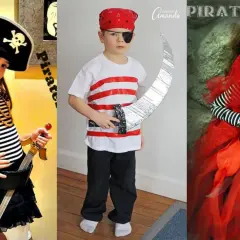 Niñas con un increíble disfraz pirata casero, listas para la aventura.