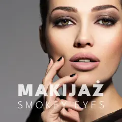 Krok po kroku blendowanie cieni do powiek dla efektu smokey eyes. Modelka z perfekcyjnym makijażem oczu i ust.