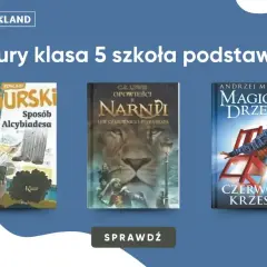 Okładki książek: "Sposób na Alcybiadesa", "Opowieści z Narnii", "Magiczne drzewo. Czerwone krzesło".