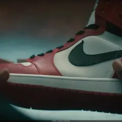 Dłonie trzymają kultowe czerwono-białe buty Air Jordan 1. Ten się śmieje, kto ma zęby, a te buty to marzenie wielu.