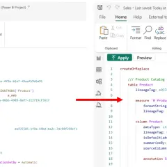 Il pulsante "Format" nel **tabular editor** viene evidenziato, mostrando come formattare il codice DAX.