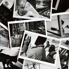 A collage of black and white photos, showing street scenes, people, and animals. This is the best way to organize photos, creating a visual story.