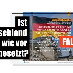 Ist Deutschland nach wie vor ein besetztes Land? Ein Zitat von Herbert Martin behauptet dies, doch das Wort "FALSCH" überlagert die Aussage.