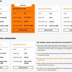 Oferta Orange: pakiet bez limitu na 7 dni za 7 zł, z 3 GB danych, aktywacja AKT7 na 696.