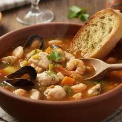 Soupe de poisson aux morceaux : bouillon riche, filets parfaits