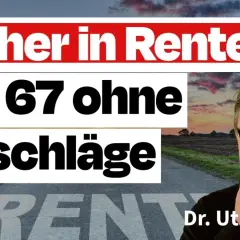 Früher in Rente: Lohnt es sich bis 67 zu arbeiten? Mann denkt nach, während im Hintergrund eine Straße zur Rente führt.