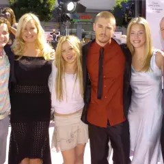 Obsada filmu "Historia Kopciuszka" na premierze: Hilary Duff, Jennifer Coolidge, Chad Michael Murray, Haley Duff i inni.