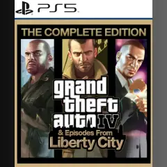 Okładka GTA 4 Complete Edition na PS5 z Niko, Johnny'm i Luisem.