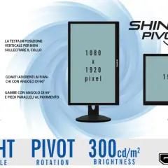 Guida ergonomica: il centro dello schermo YASHI deve essere all'altezza degli occhi, a 50-75 cm di distanza.