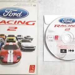 Okładka i płyta gry PC Ford Racing 2 z różnymi modelami Fordów.