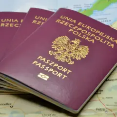 Polskie paszporty leżą na mapie. Czy do Słowenii potrzebny jest paszport? Tak, jeśli podróżujesz spoza UE.