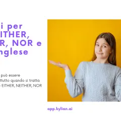 Ragazza con le mani aperte, che mostra come si dice modo di dire in inglese. Impara 80 modi per usare EITHER, NEITHER, NOR e OR.