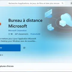 Accès bureau à distance par le web : l'application Microsoft Remote Desktop pour Windows.