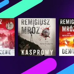Okładki książek z serii z komisarzem Forstetem: "Przewieszenie", "Kasprowy" i "Deniwelacja".
