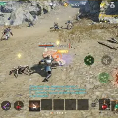 Gracz walczy z potworami w grze MMORPG, kontynuując swój lineage w świecie pełnym jaszczuroludzi.