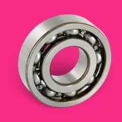 Un cojinete de rueda, esencial para el movimiento suave, con esferas metálicas dentro de anillos.