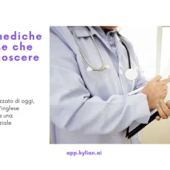 Medico con camice bianco e stetoscopio, scrive su una cartella clinica. L'inglese medico è fondamentale oggi.
