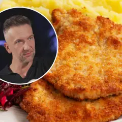 Sznycel a schabowy, idealny duet na talerzu. Obok puree ziemniaczane i surówka z buraczków.