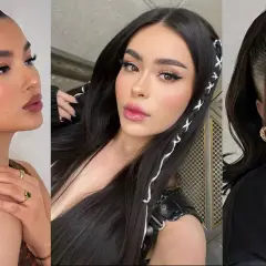 Tres mujeres con peinados aesthetic: una con coleta alta y trenza, otra con trenzas finas y cordones blancos, y la tercera con coleta alta y mechones sueltos.
