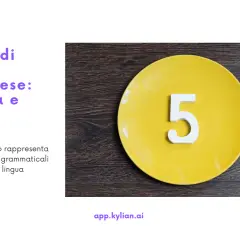 I 5 periodi ipotetici dell'inglese: struttura e utilizzo. Il numero 5 su un piatto giallo, per imparare le frasi periodo ipotetico inglese.