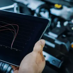 Gráfico en tablet muestra cómo aumentar potencia del motor.