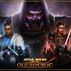 Star Wars: The Old Republic mmorpg. Bohaterowie i złoczyńcy z mieczami świetlnymi i bronią.