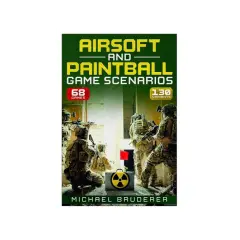 Libro "Airsoft and Paintball Game Scenarios" con soldados tácticos. Explora la diferencia entre airsoft y paintball.
