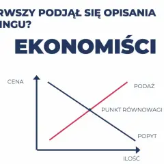Ekonomiści jako pierwsi opisali zasady popytu i podaży, kluczowe dla historii marketingu. Wykres pokazuje punkt równowagi.
