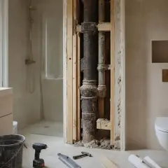 Renovering av badrum med synliga gamla rör. Undrar över relining kostnad för att fixa detta.