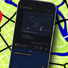 Telefon pokazuje, jak wysłać pinezkę z lokalizacją na mapie. Widoczna jest aplikacja do udostępniania pozycji.