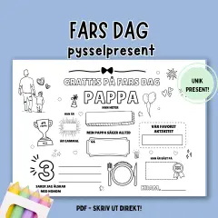 Fars dag-pyssel för att skapa en unik minnestatuering pappa. Fyll i information om pappa, hans favoriter och vad du älskar med honom.