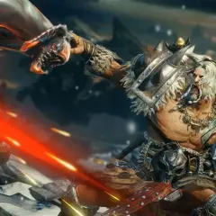 Wojownik z Diablo Immortal walczy z potworem, używając ognistej broni.
