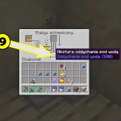 Mikstura oddychania pod wodą w Minecraft, zwiększa wydajność pod wodą.