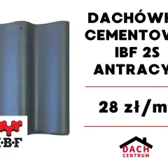 Dachówka cementowa IBF 2S antracyt. Atrakcyjna dachówka betonowa cena za m2: 28 zł. Idealna na Twój dach.