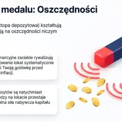 Magnes przyciąga monety, symbolizując wpływ stopy referencyjnej NBP na oszczędności.