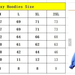 Tabela rozmiarów QYOURECLO Boxy Hoodies. Sprawdź wymiary od S do 2XL, aby wybrać idealny rozmiar bluzy.